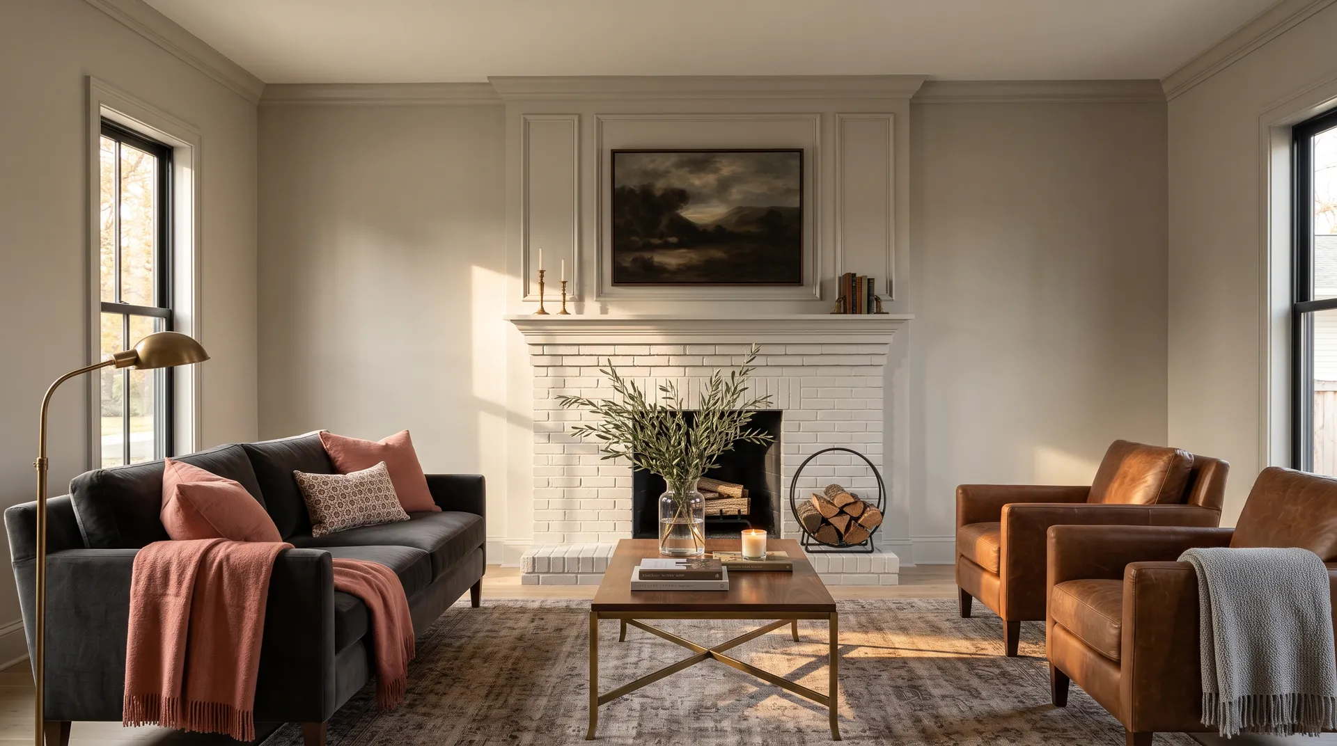 Agreeable Gray SW 7029 in a warm, relaxed living room