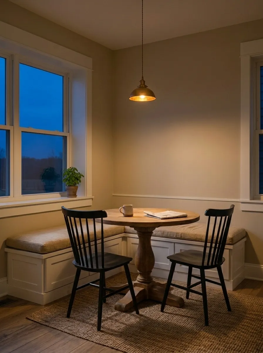 Agreeable Gray SW 7029 accent wall in evening light
