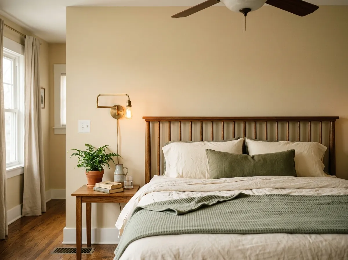 Antique White SW 6119 on bedroom