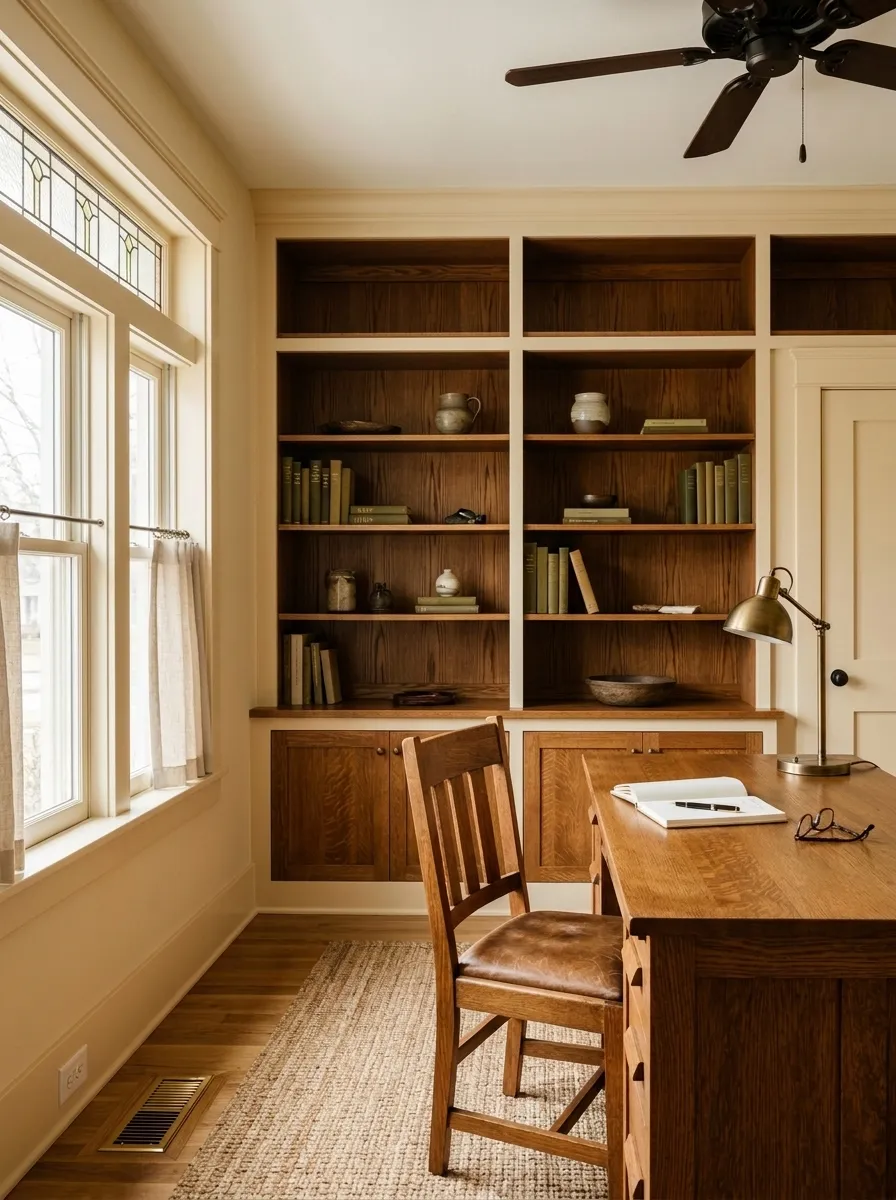 Antique White SW 6119 accent wall in midday light