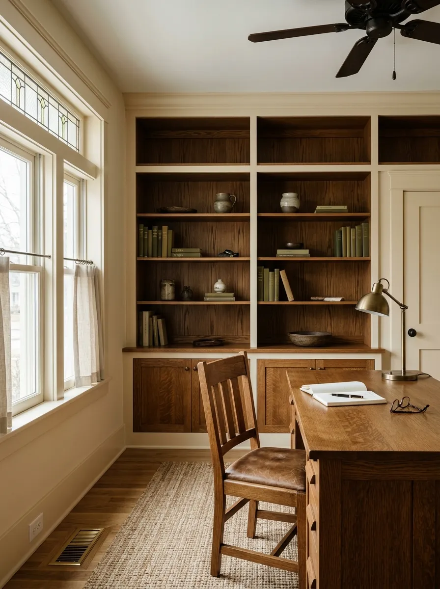 Antique White SW 6119 accent wall in morning light