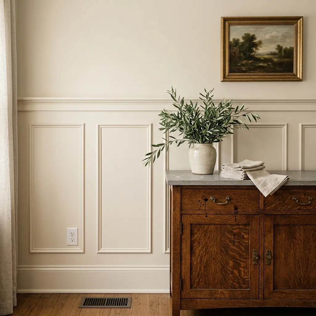 Antique White SW 6119 undertones beside a reference white
