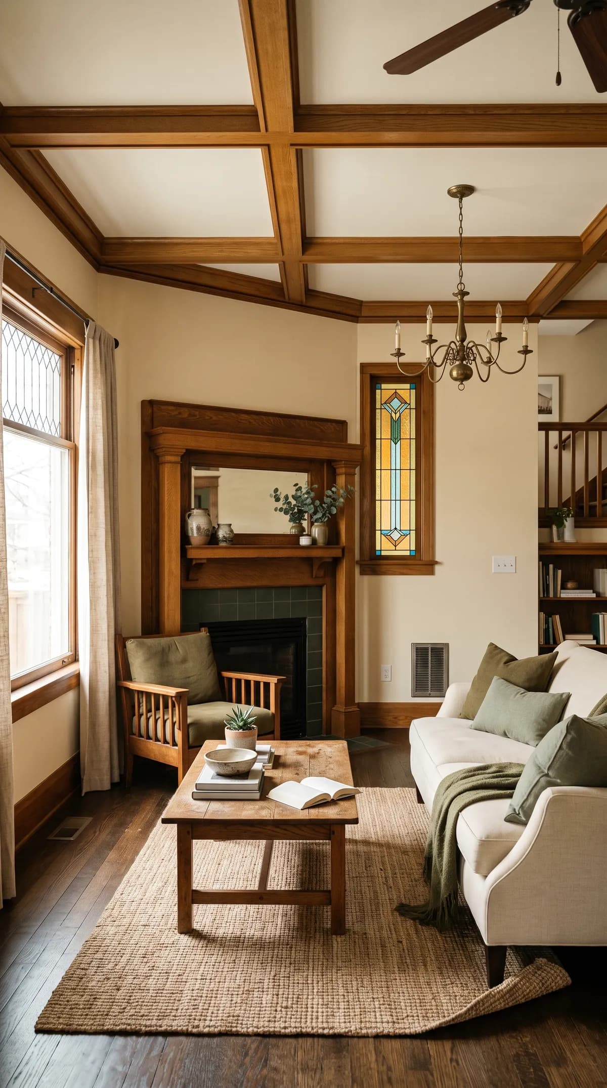 Antique White SW 6119 on an interior wall in natural daylight
