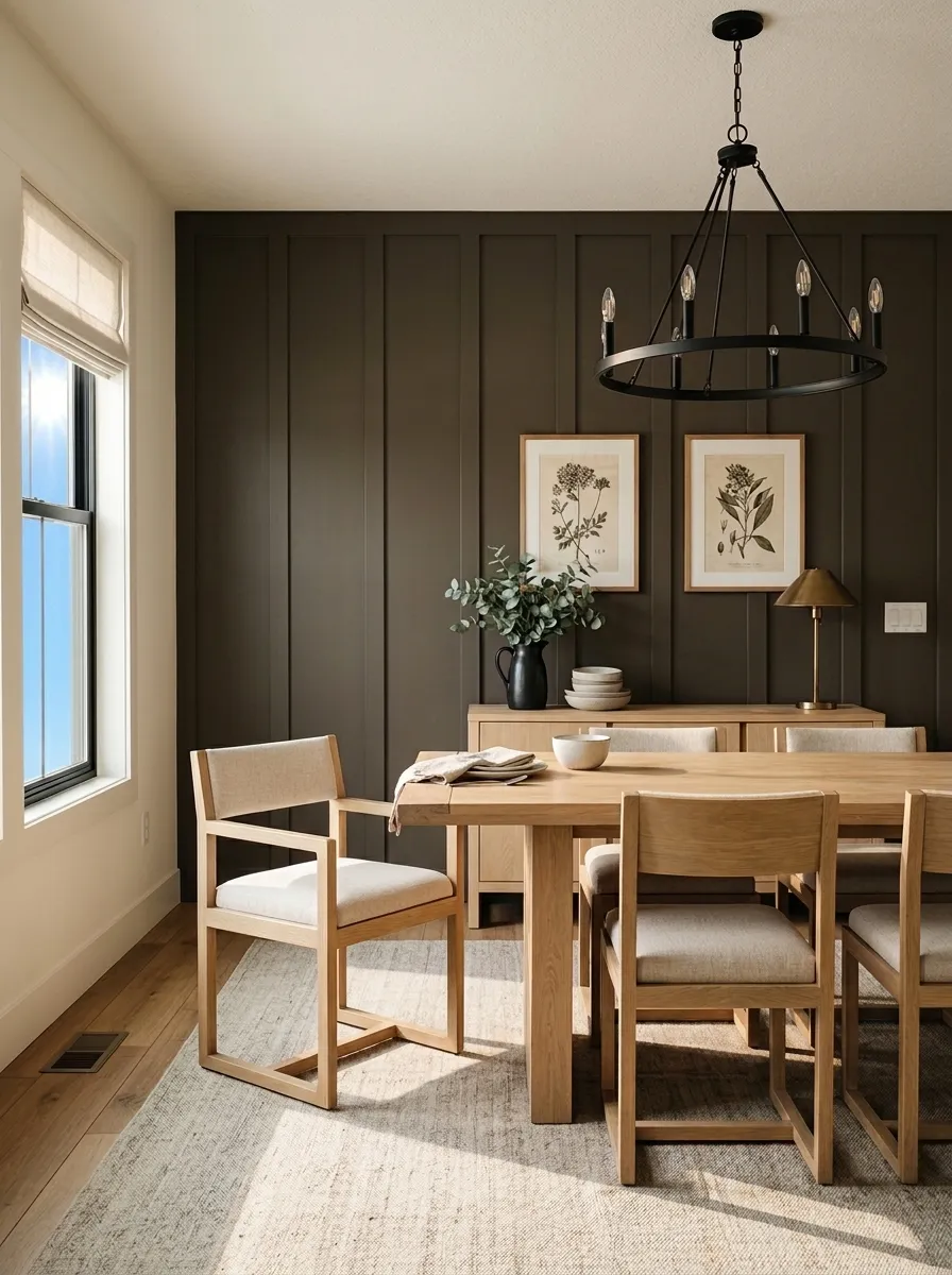 Black Fox SW 7020 accent wall in midday light
