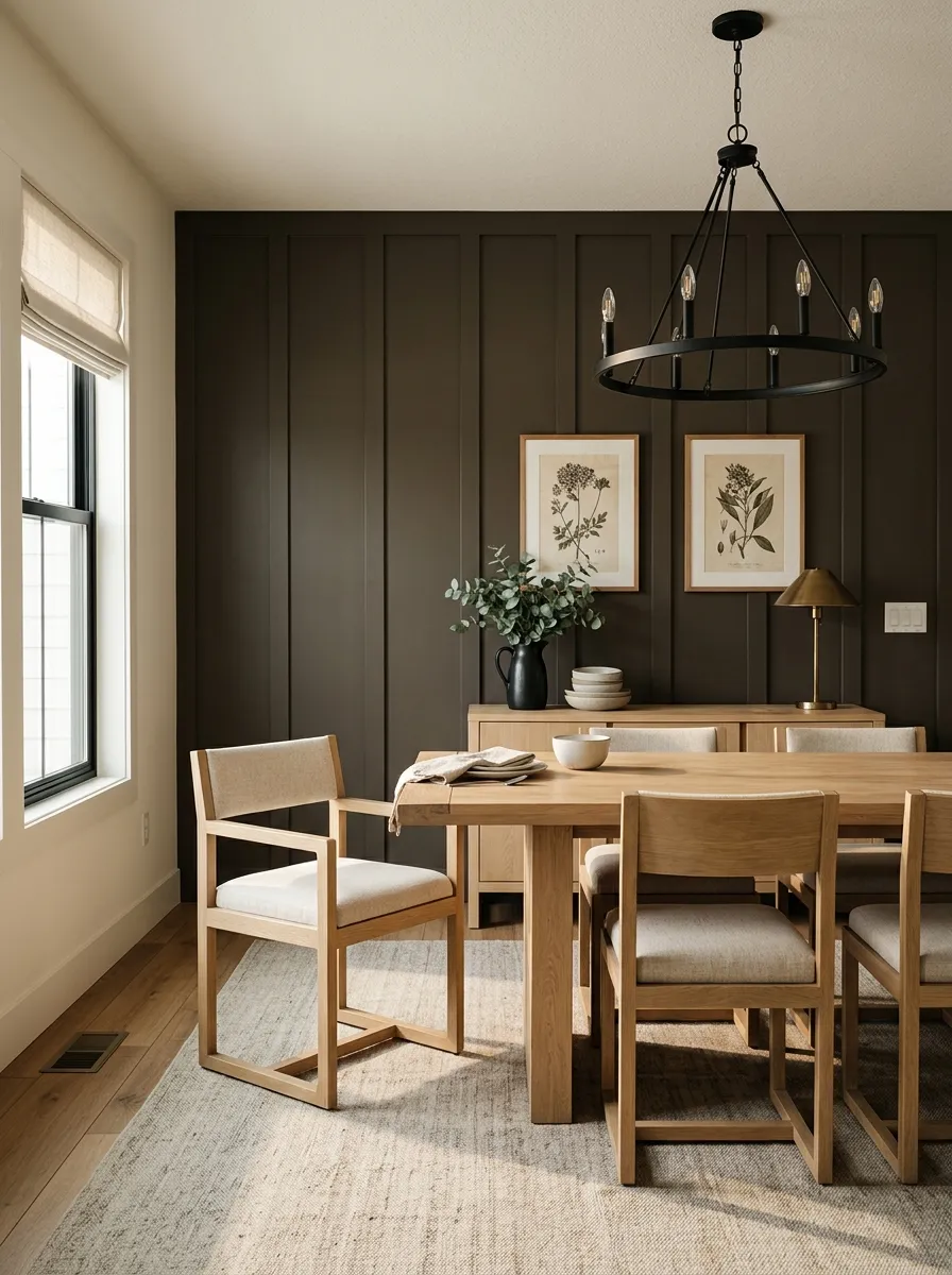Black Fox SW 7020 accent wall in morning light