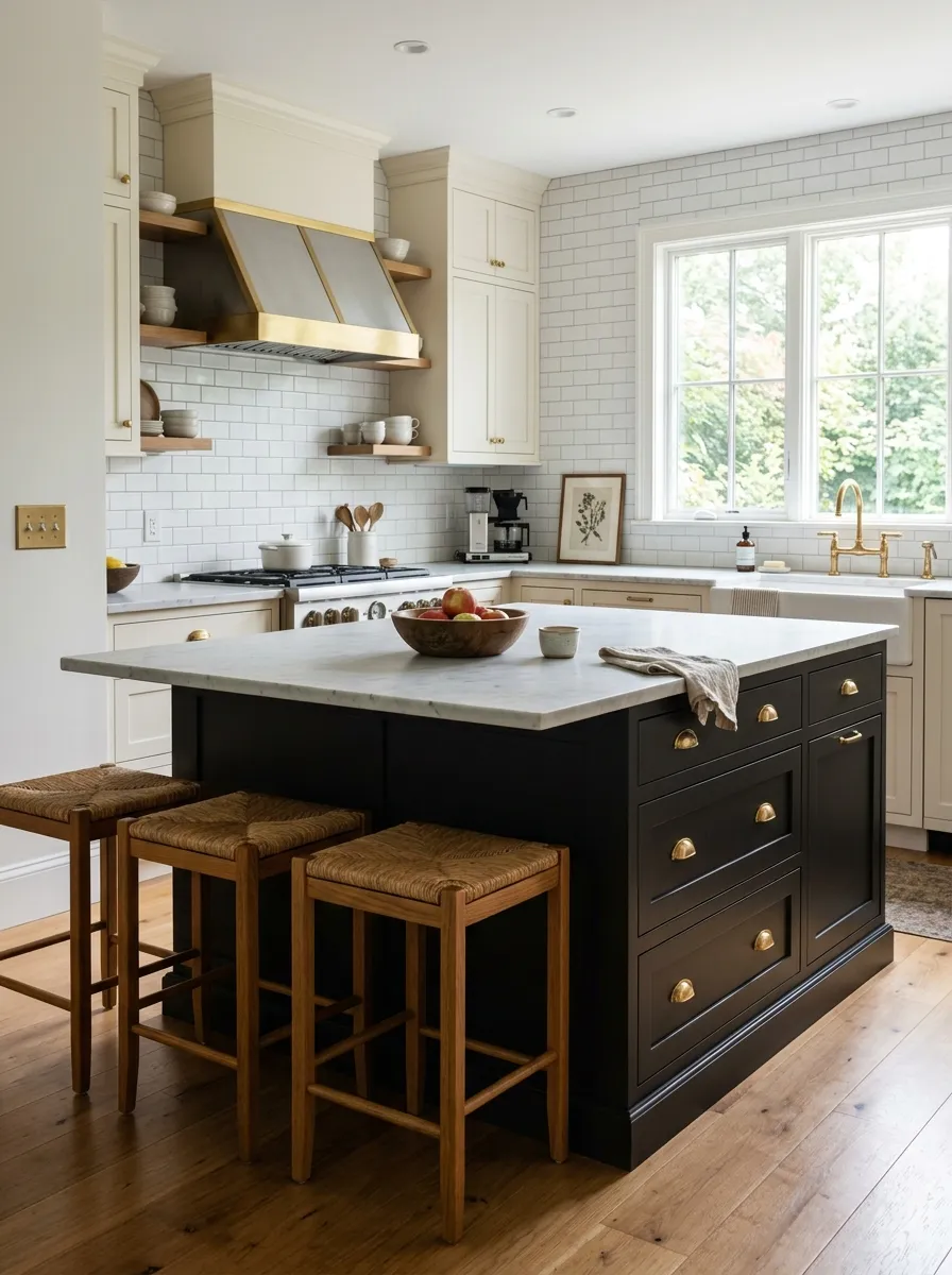 Black Magic SW 6991 accent wall in morning light