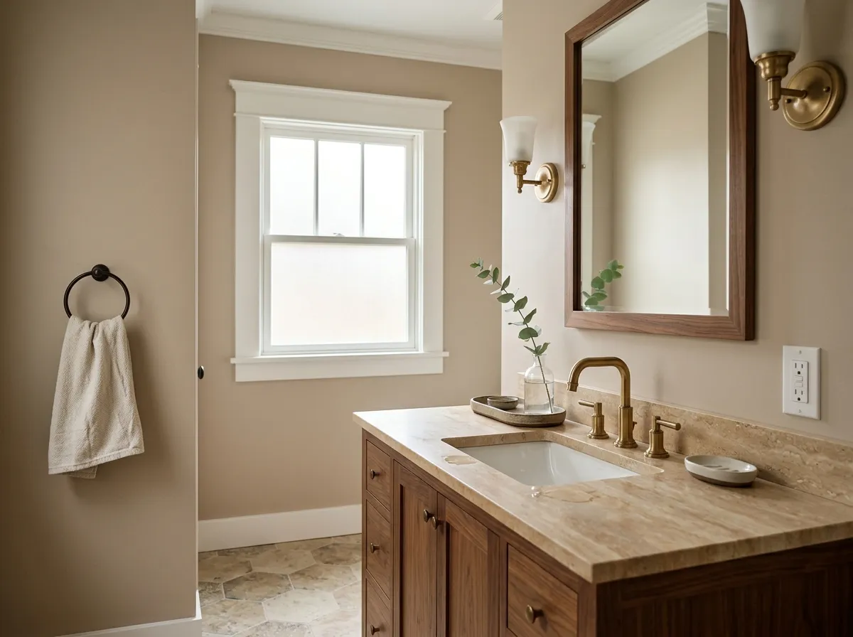 Bungalow Beige SW 7511 on bathroom