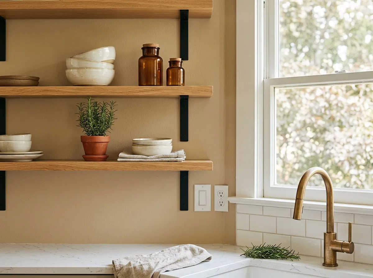 Bungalow Beige SW 7511 on kitchen
