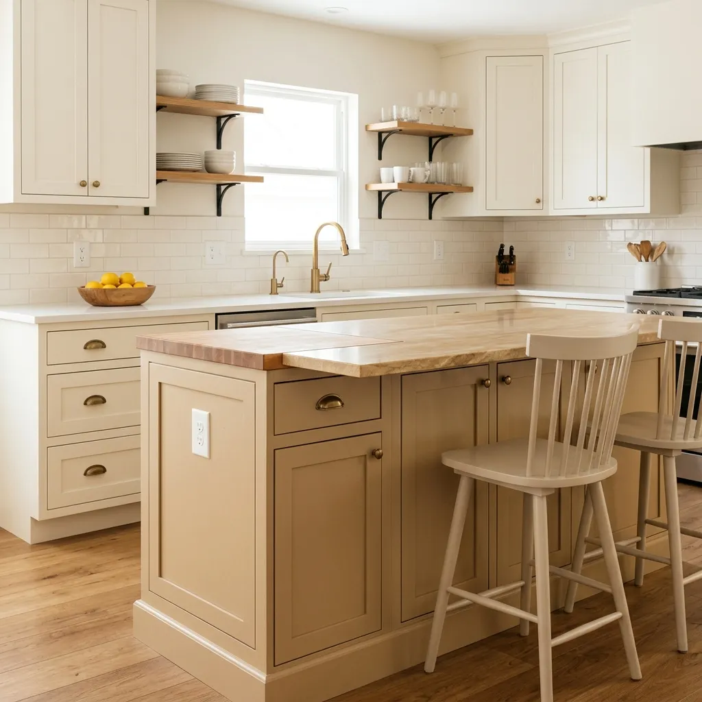 Bungalow Beige SW 7511 undertones beside a reference white