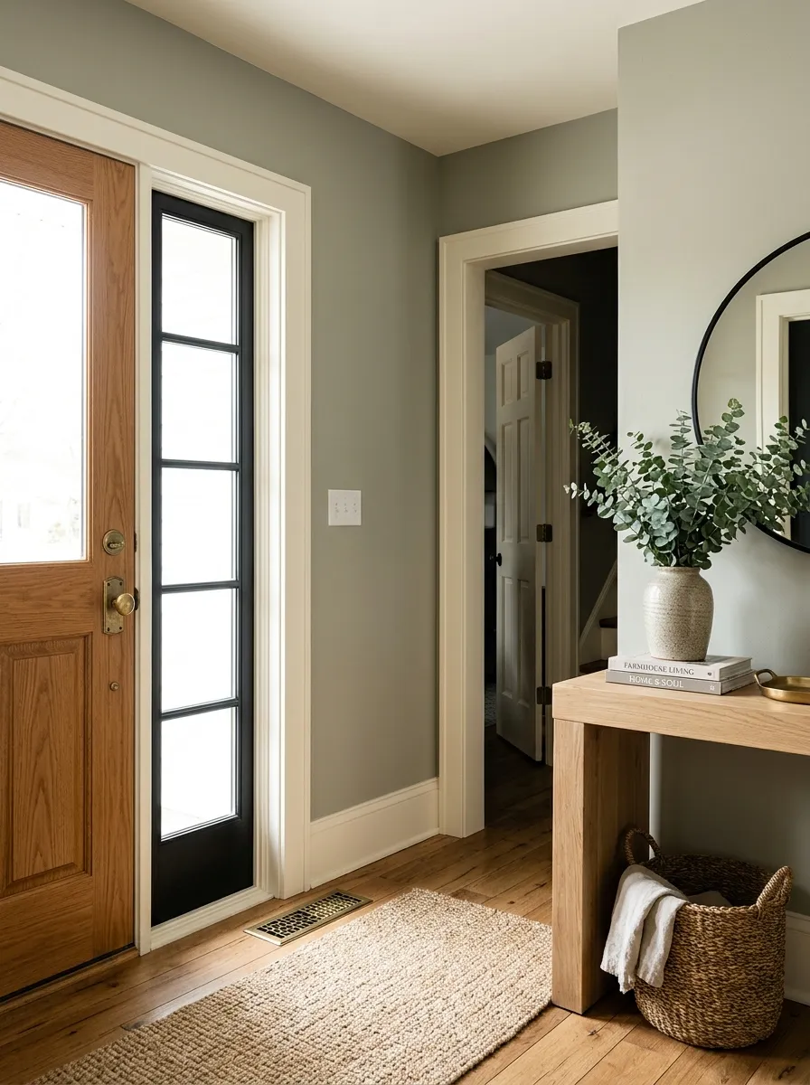 Clary Sage SW 6178 on an interior wall in natural daylight