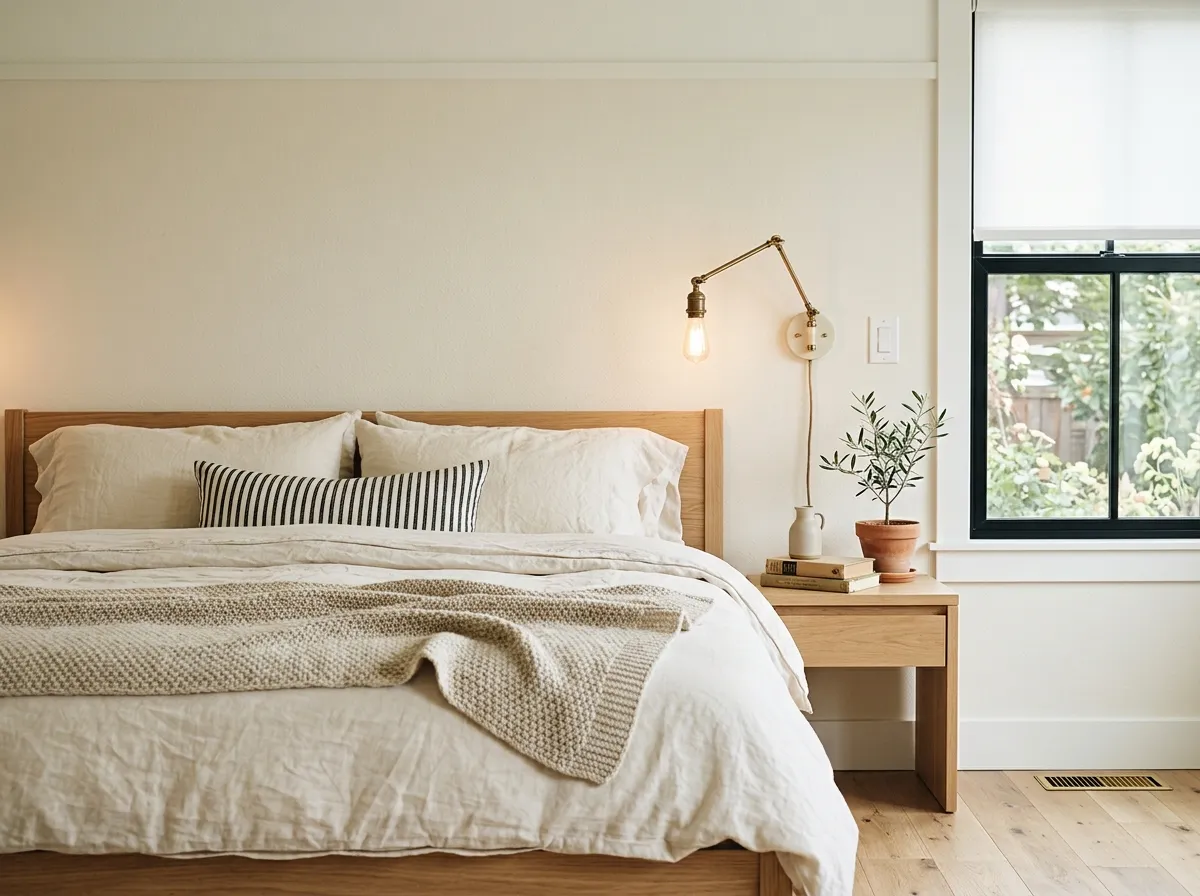 Creamy SW 7012 on bedroom