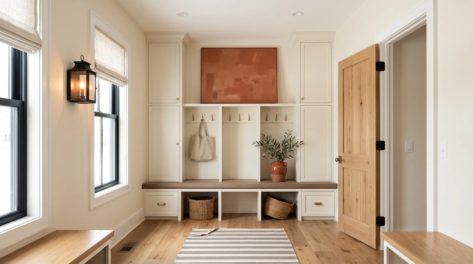 Creamy SW 7012 in a warm, collected sitting room