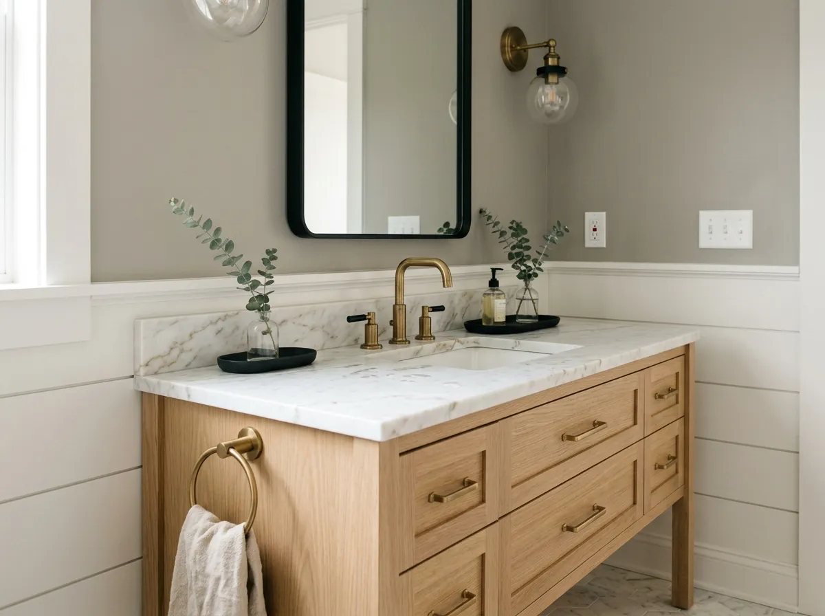 Dorian Gray SW 7017 on bathroom