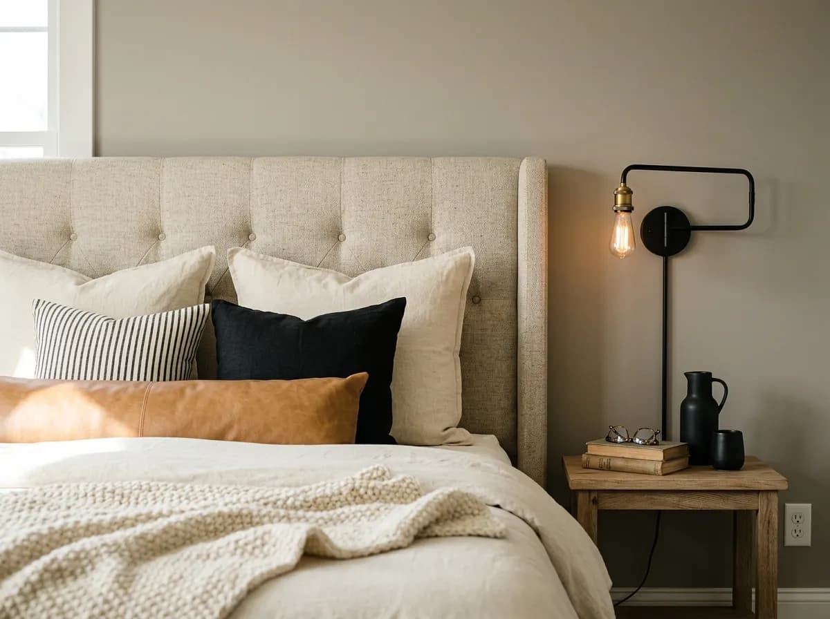 Dorian Gray SW 7017 on bedroom