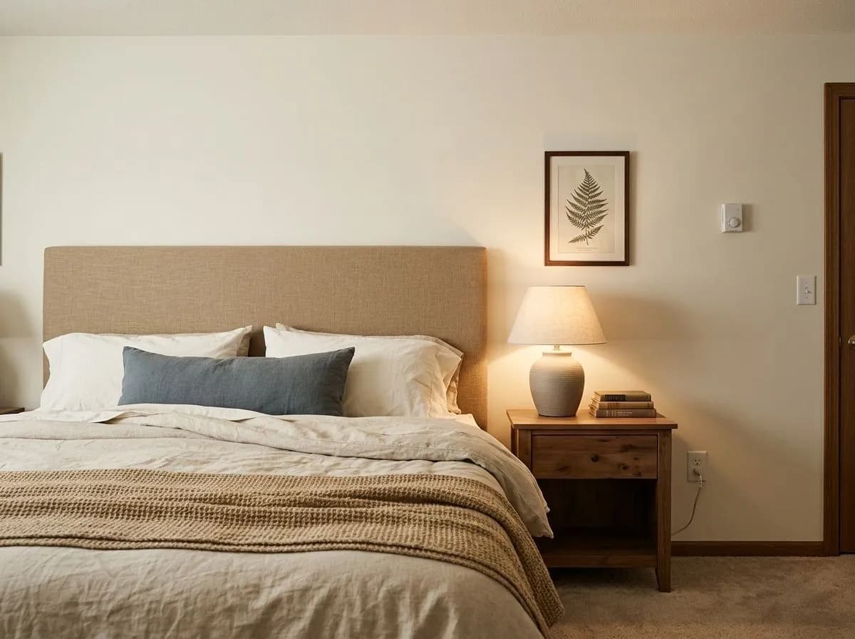 Dover White SW 6385 on bedroom
