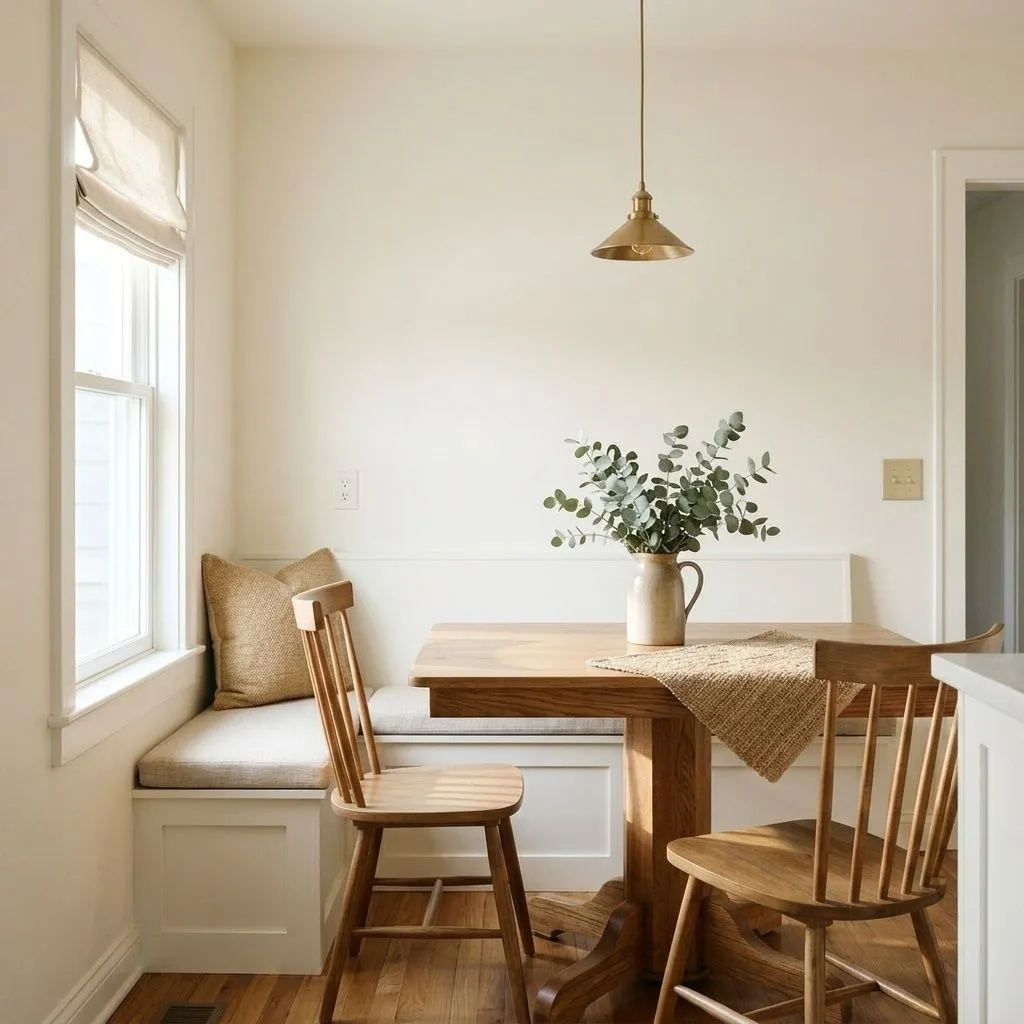 Dover White SW 6385 accent wall in midday light