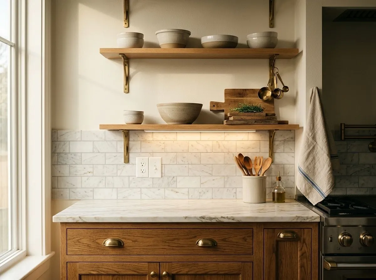 Dover White SW 6385 on kitchen