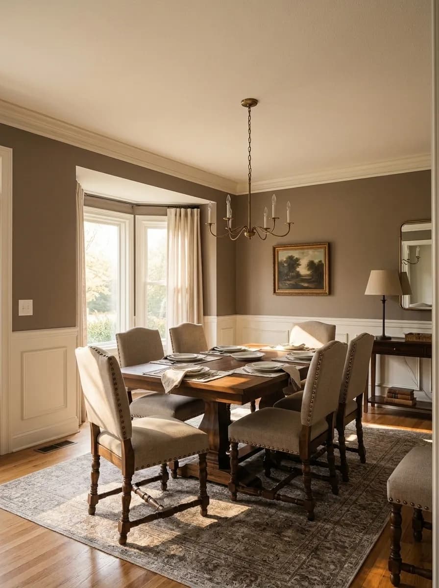 Dovetail SW 7018 accent wall in midday light
