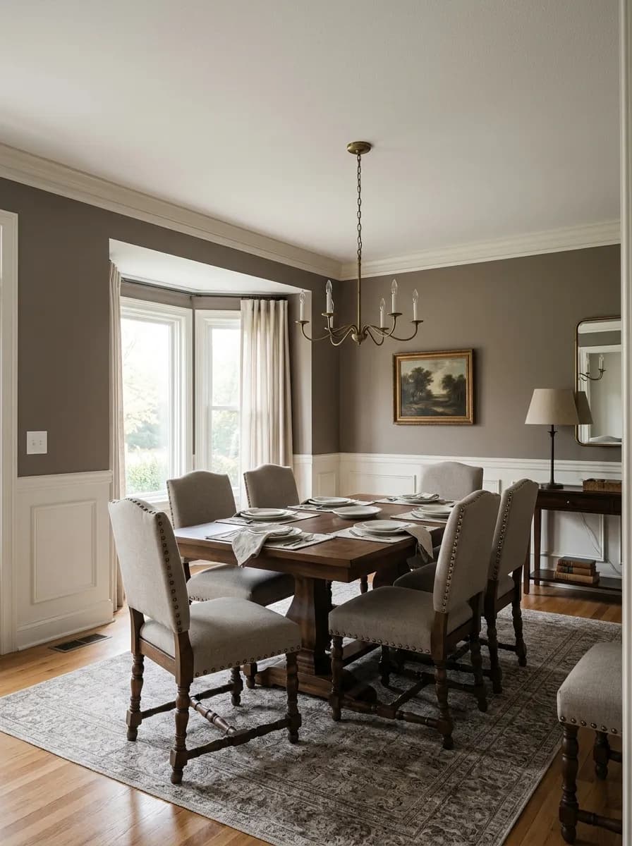 Dovetail SW 7018 accent wall in morning light