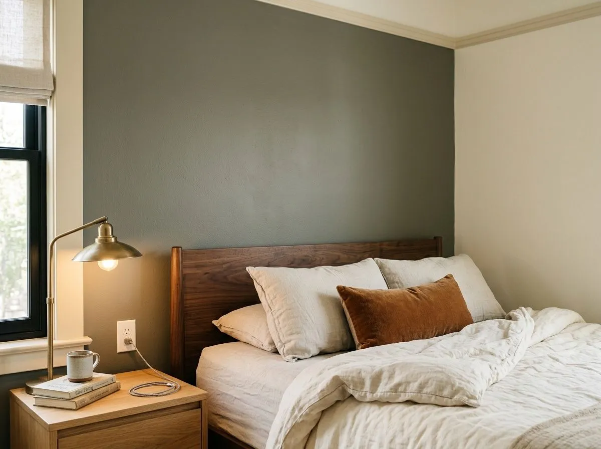 Dried Thyme SW 6186 on bedroom