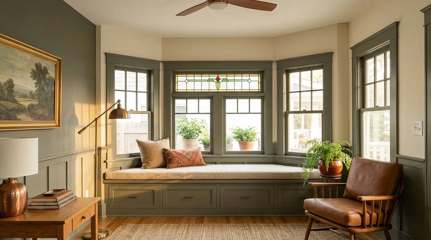 Dried Thyme SW 6186 in a calm, earthy sitting room