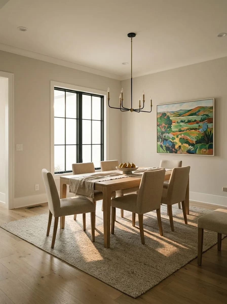 Drift of Mist SW 9166 accent wall in morning light
