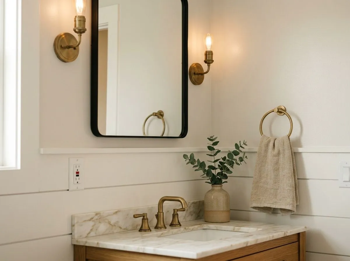 Eider White SW 7014 on bathroom