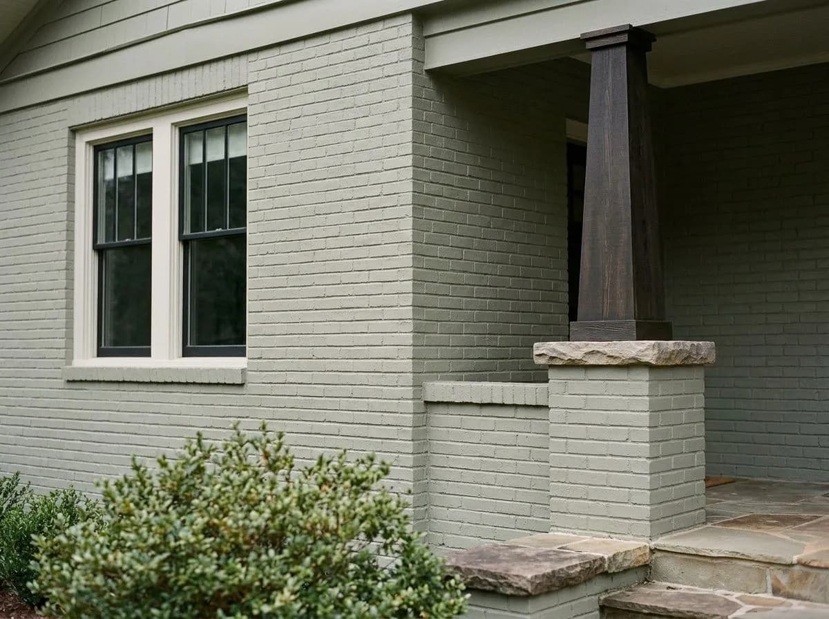 Evergreen Fog SW 9130 on exterior