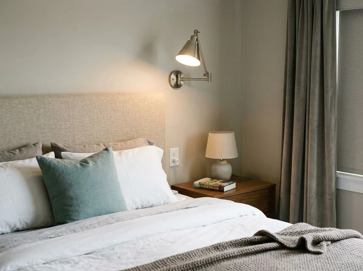 Gossamer Veil SW 9165 on bedroom