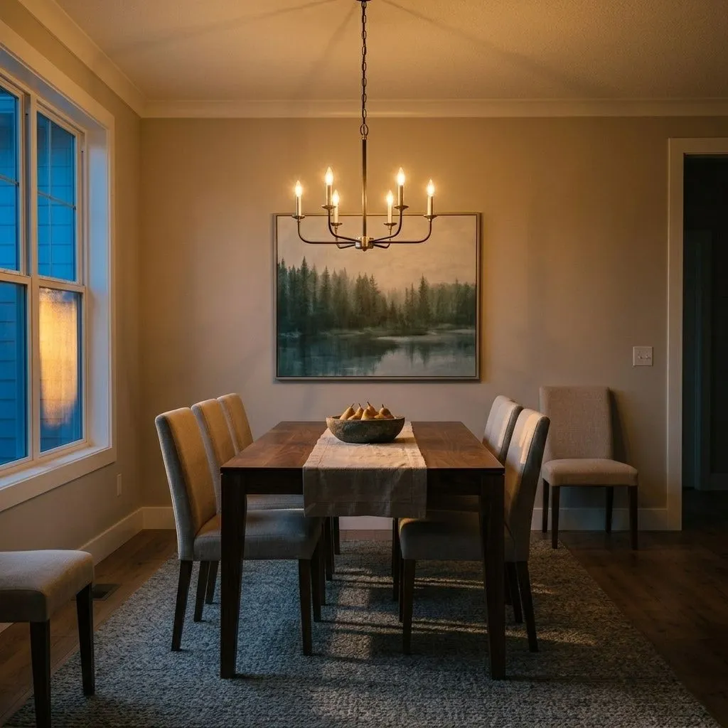Gossamer Veil SW 9165 accent wall in evening light
