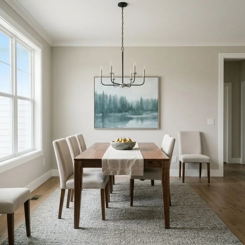 Gossamer Veil SW 9165 accent wall in midday light
