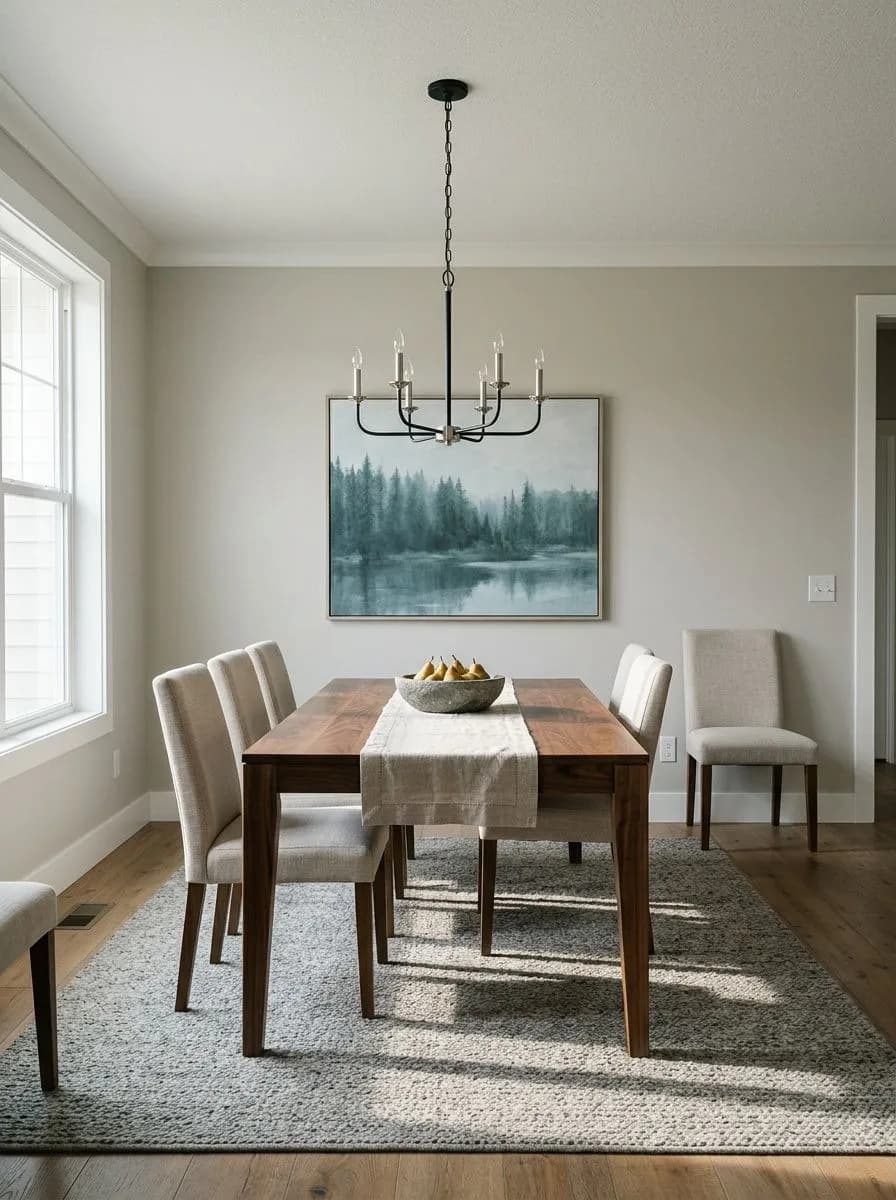 Gossamer Veil SW 9165 accent wall in morning light