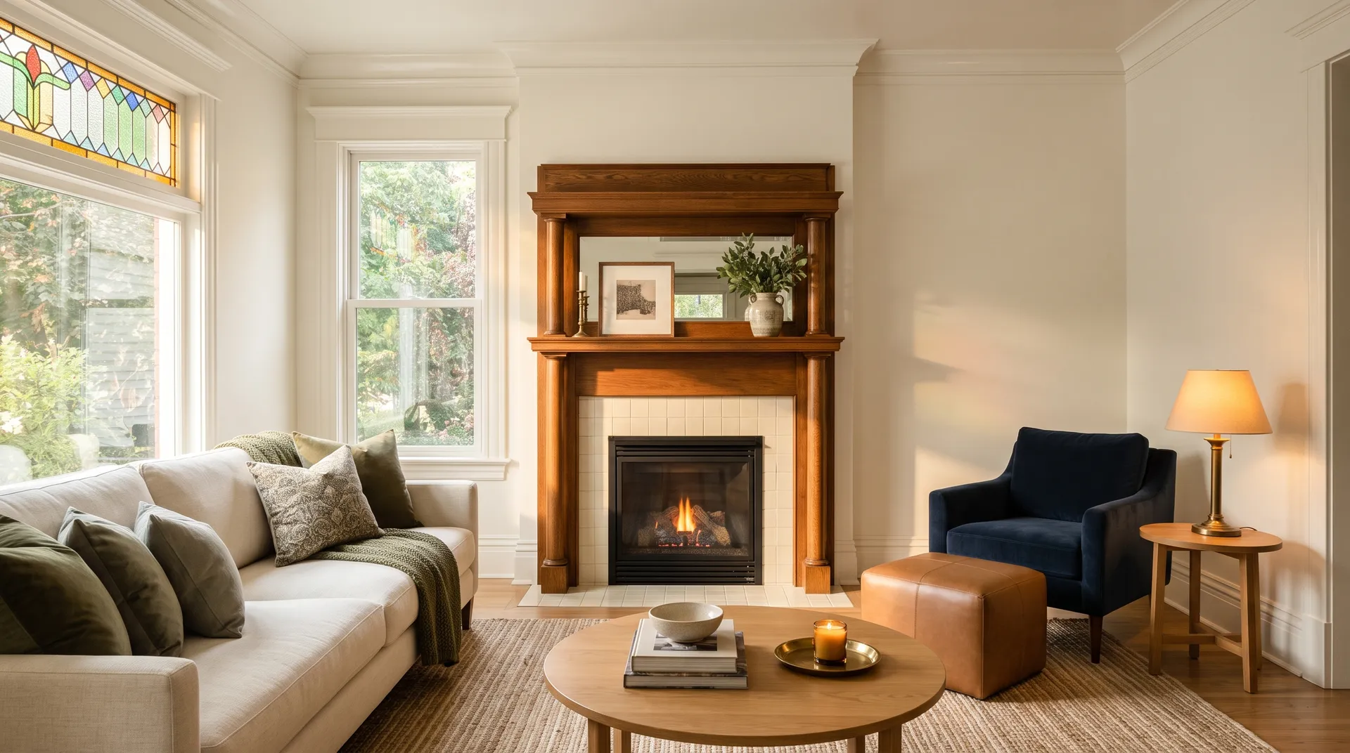 Greek Villa SW 7551 in a warm, earthy living room