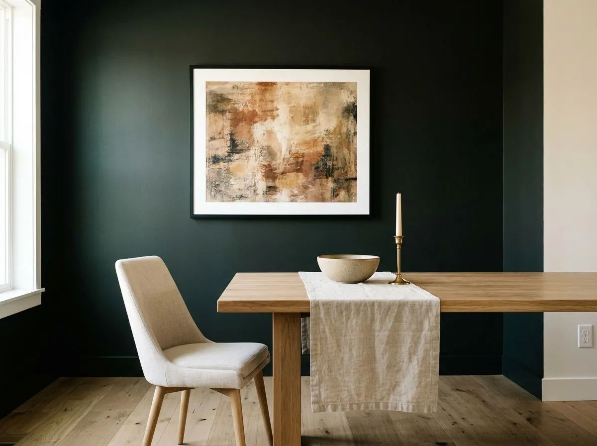 Greenblack SW 6994 on accent wall