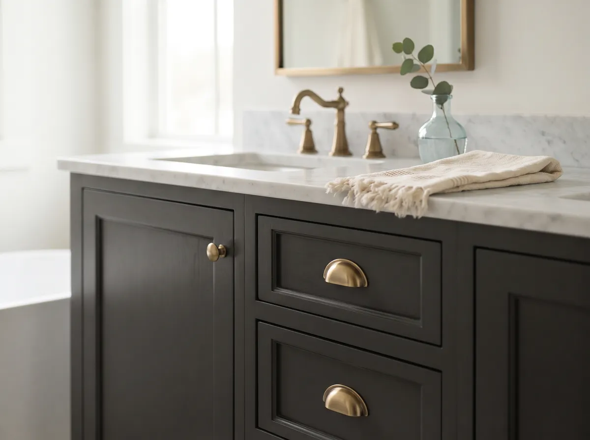 Iron Ore SW 7069 on kitchen cabinets