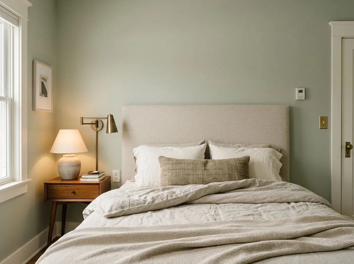 Liveable Green SW 6176 on bedroom