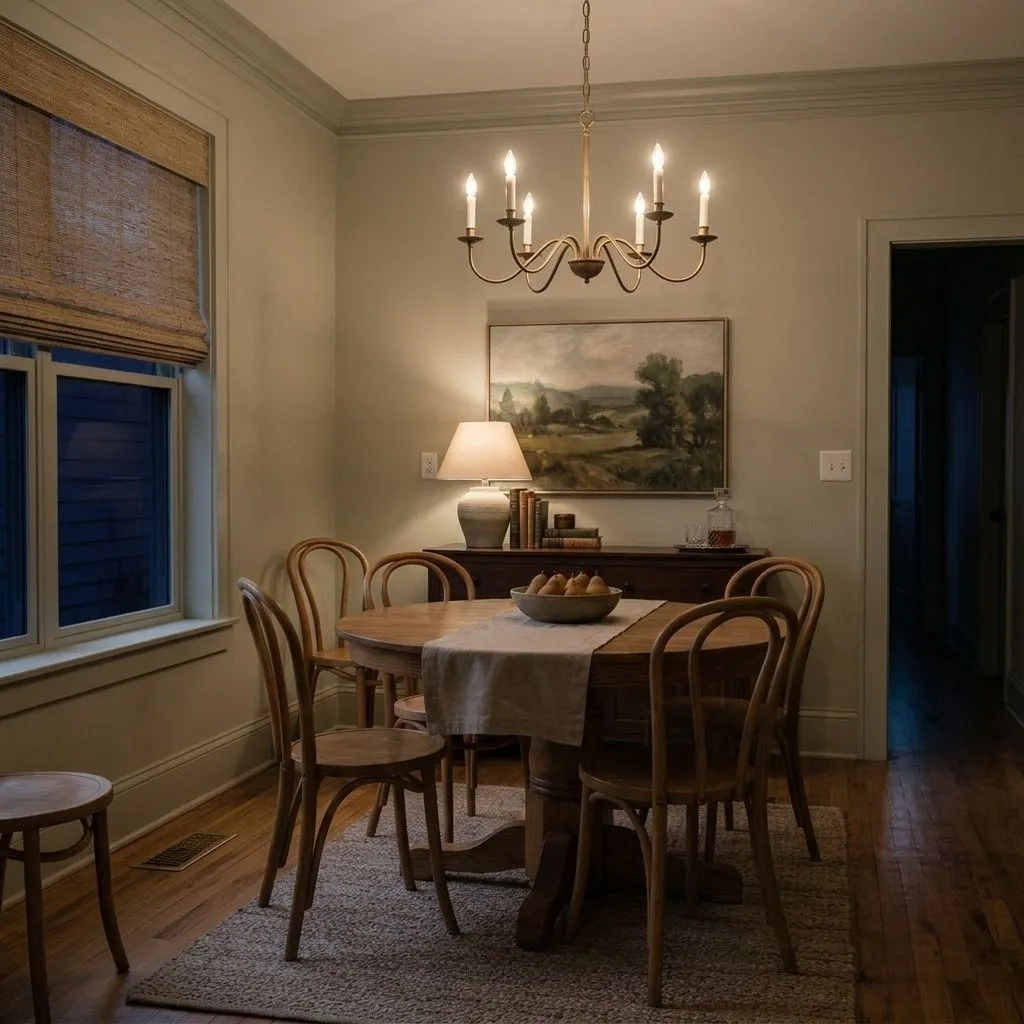 Liveable Green SW 6176 accent wall in evening light