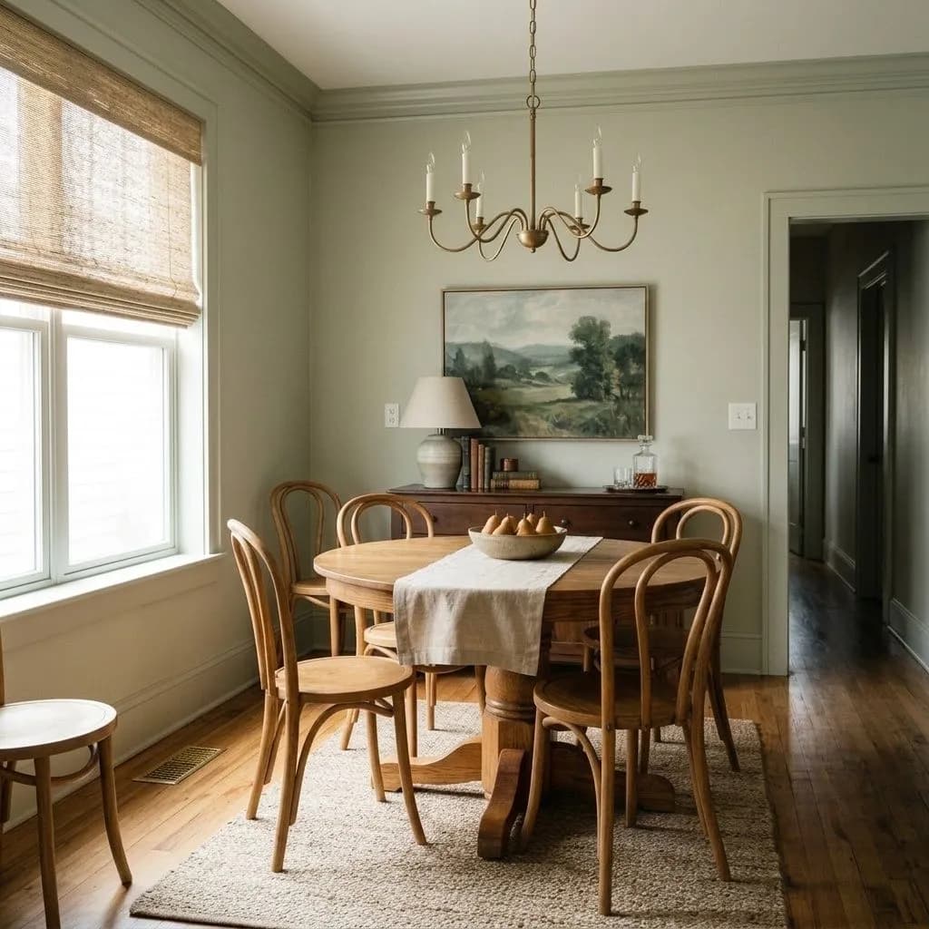 Liveable Green SW 6176 accent wall in midday light