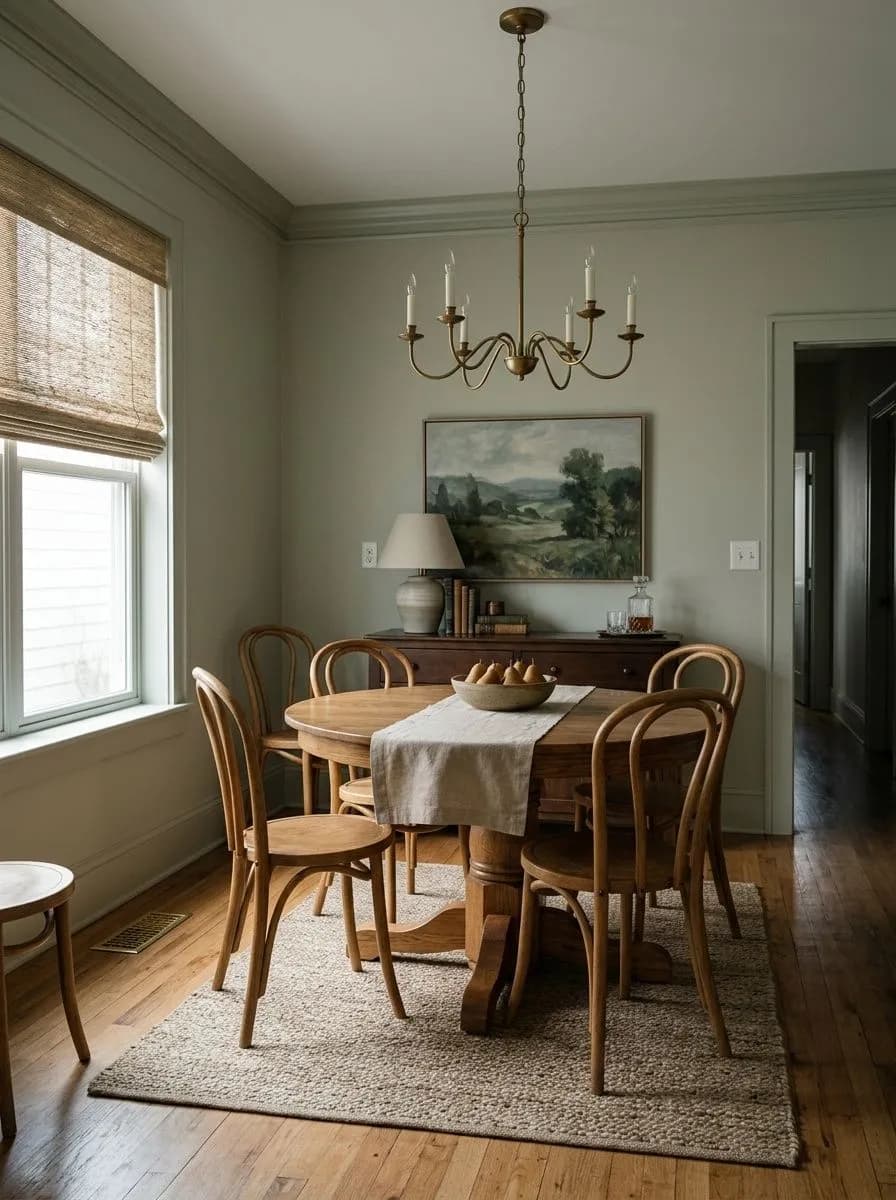 Liveable Green SW 6176 accent wall in morning light