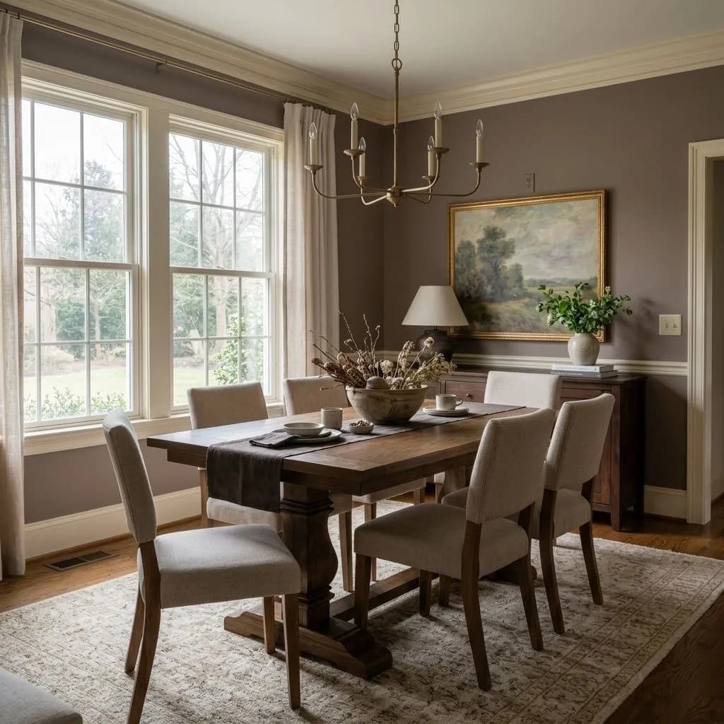 Mink SW 6004 accent wall in midday light