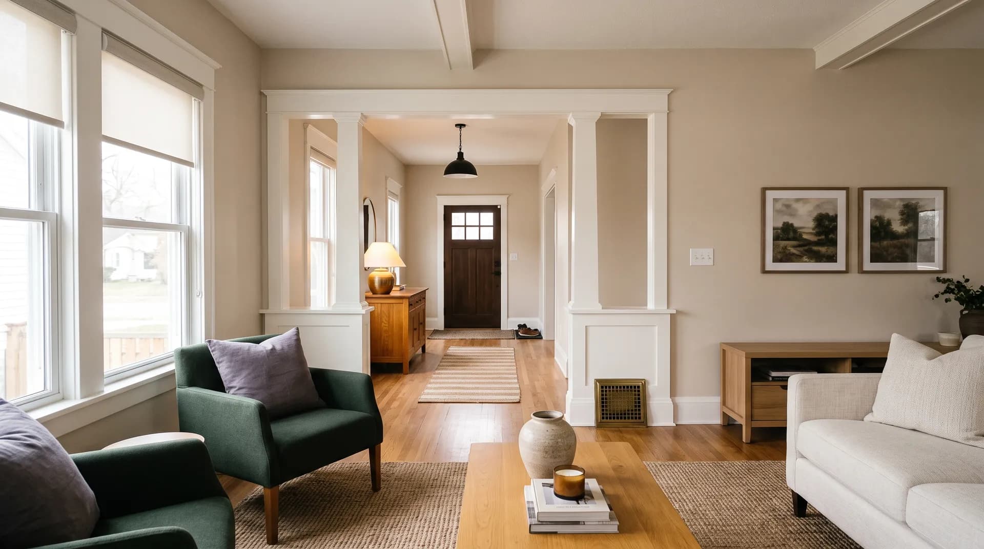 Natural Linen SW 9109 by Sherwin-Williams on a home exterior