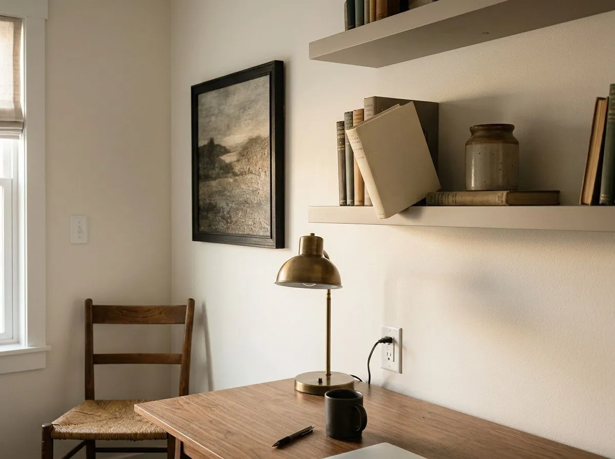 Origami White SW 7636 on home office
