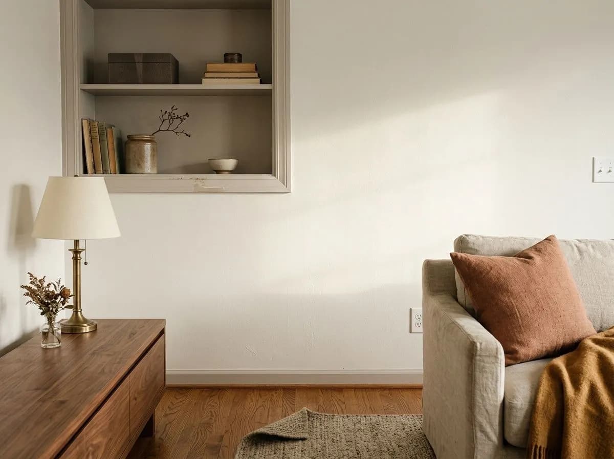 Origami White SW 7636 on living room