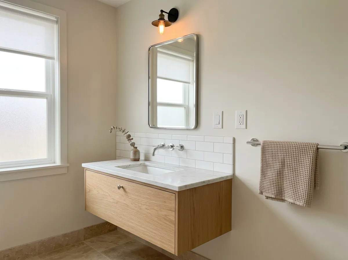 Oyster White SW 7637 on bathroom
