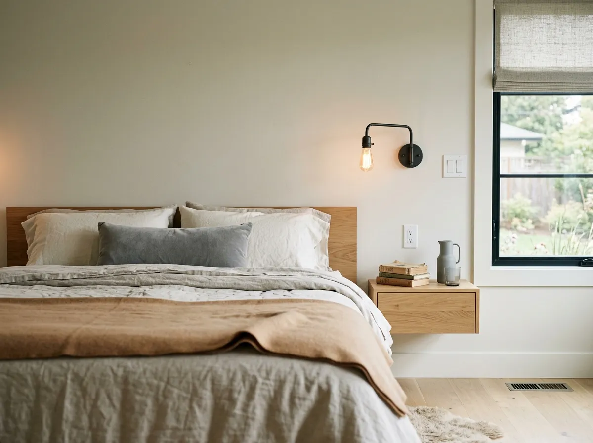 Oyster White SW 7637 on bedroom