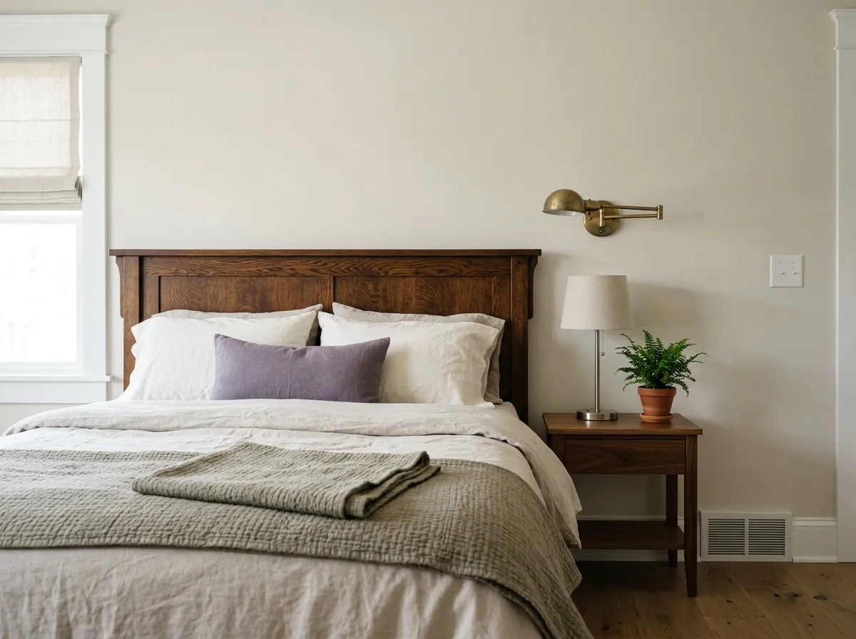 Pearly White SW 7009 on bedroom
