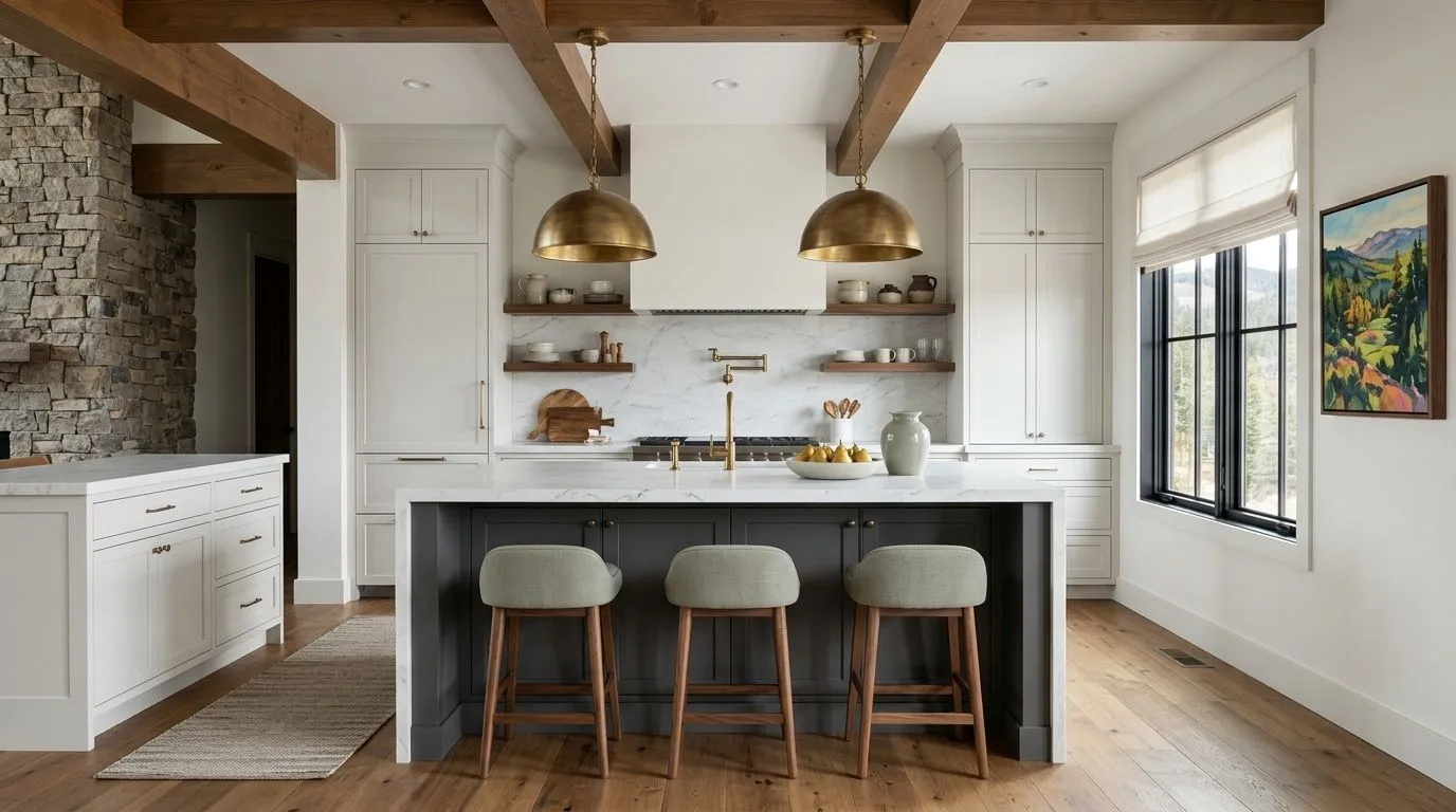 Peppercorn SW 7674 in a moody, grounded kitchen
