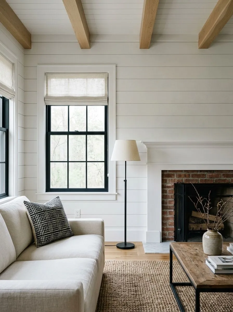 Pure White SW 7005 accent wall in morning light