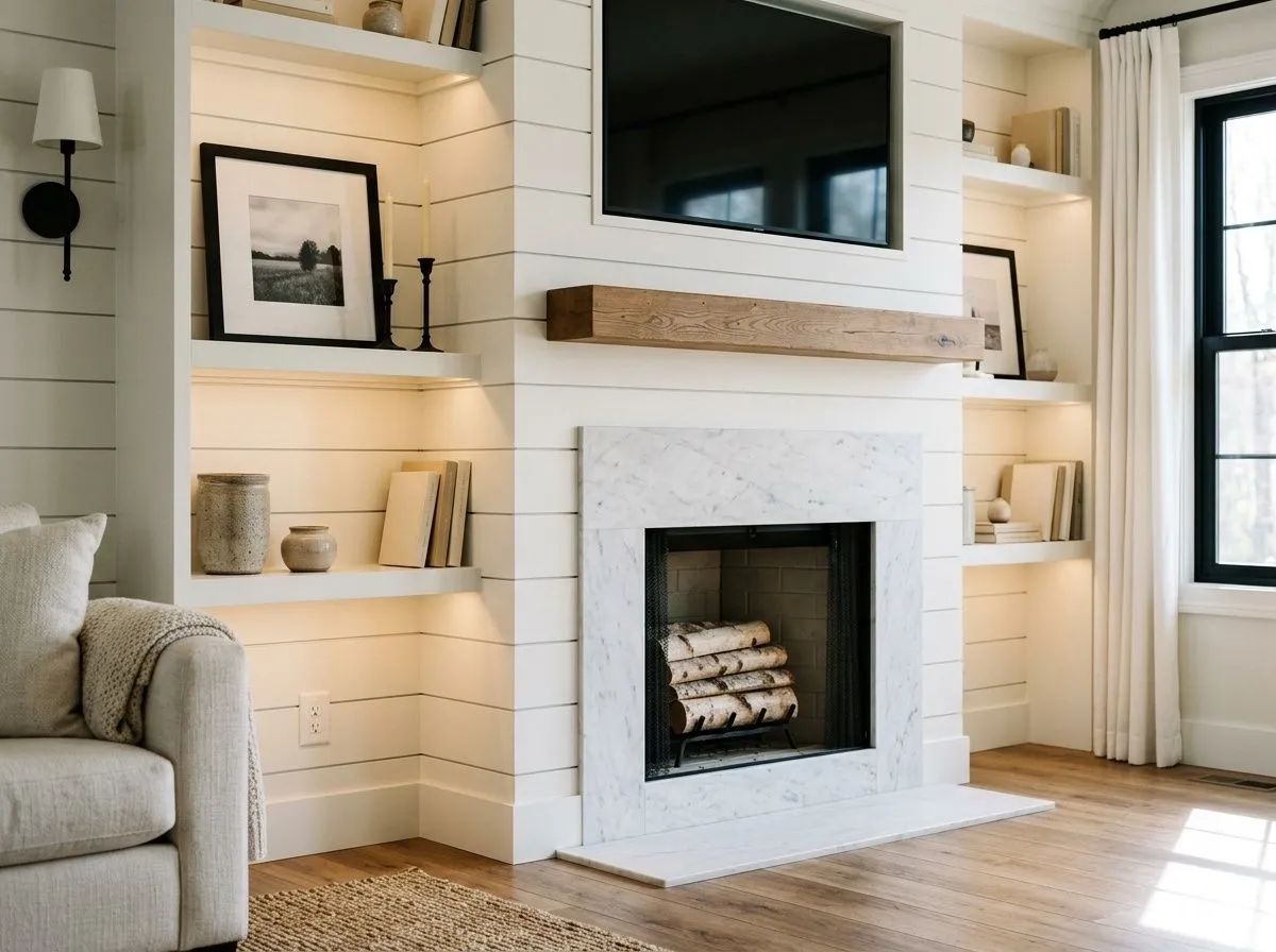 Pure White SW 7005 on living room