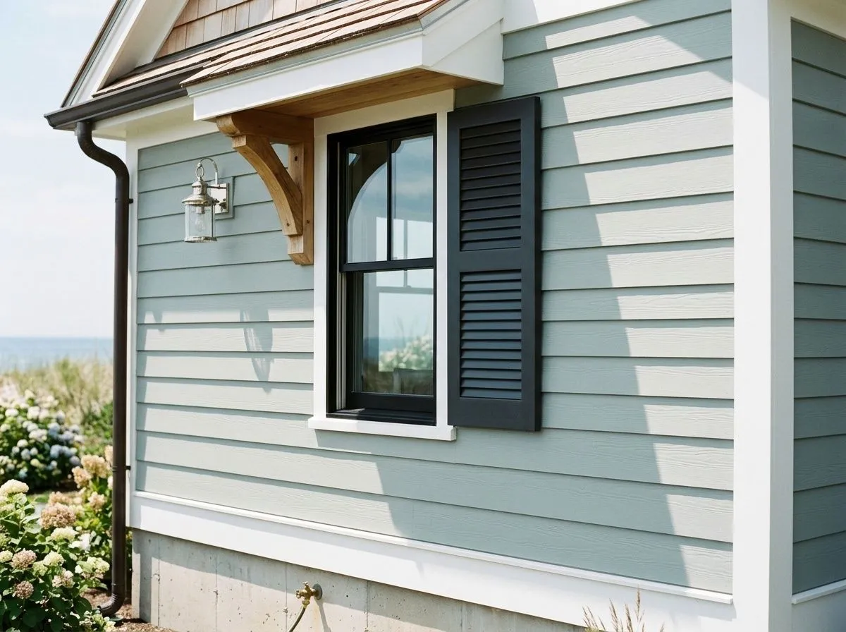 Silvermist SW 7621 on exterior siding